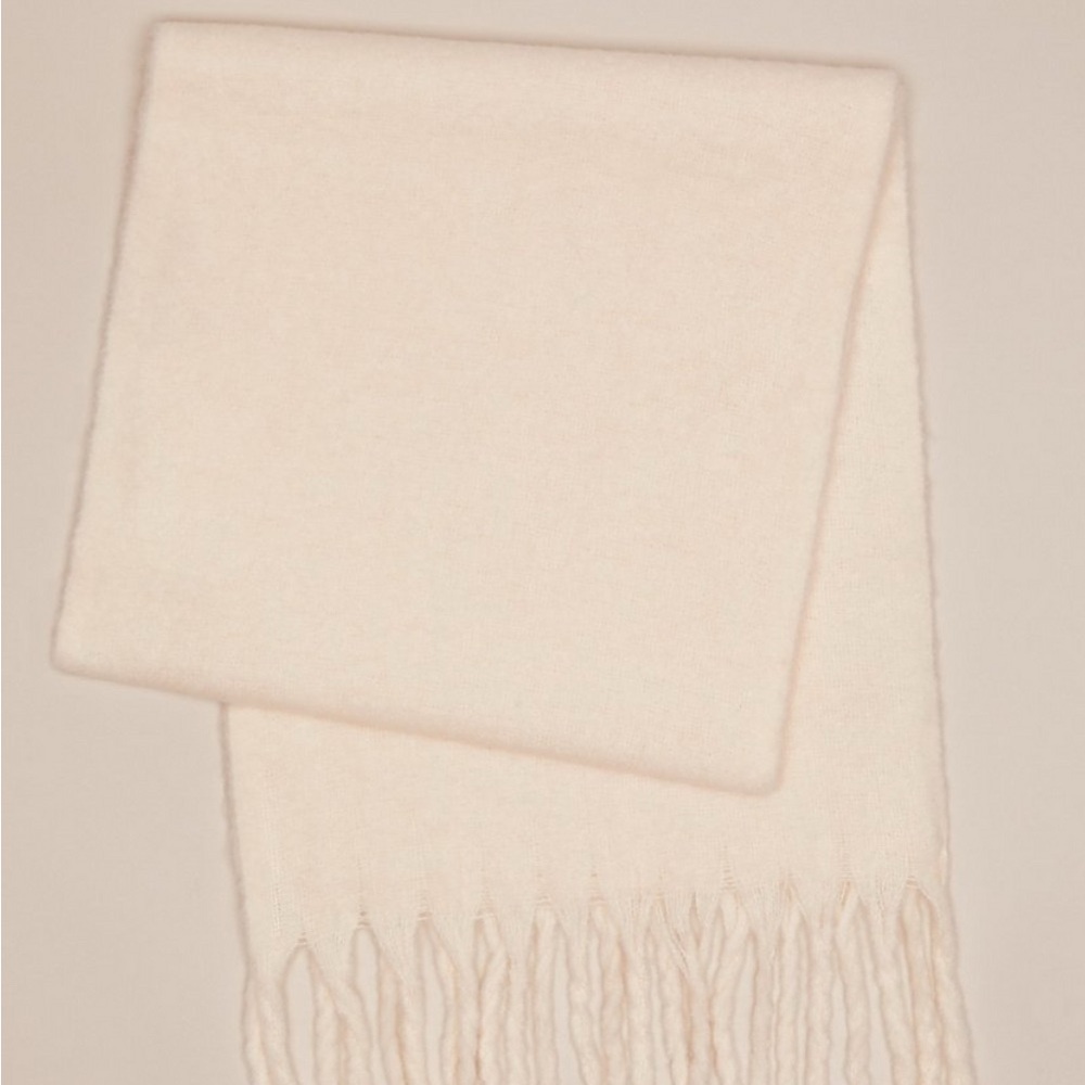 Lucky Brand Cream Blanket Scarf & Wrap with Fringe